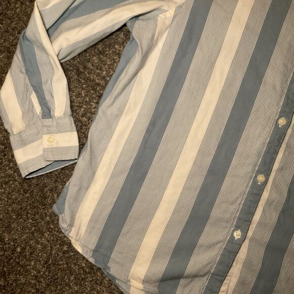 Womens Blue/white Casual, Light Weight Long Sleeve Vacation, Work Button Down XL - Picture 3 of 5